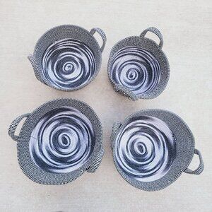 Cotton Rope Braided Storage Basket Woven Coiled Rope Bins Baby Nursery Organizer